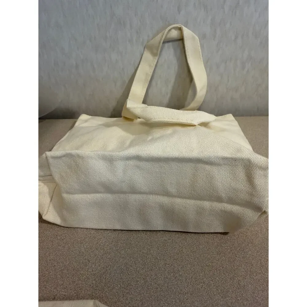 Set of 23 Small Canvas Tote Bags 10x8x3 Beige Cotton Craft Party Favor Bags New
